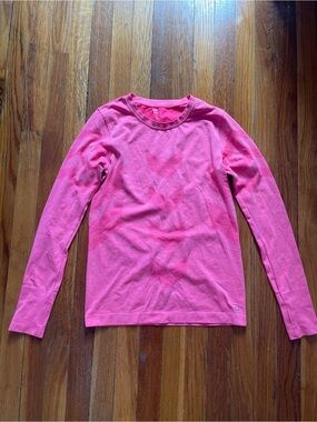 GAP Girls' Long-Sleeve Crewneck Top - Hot Pink